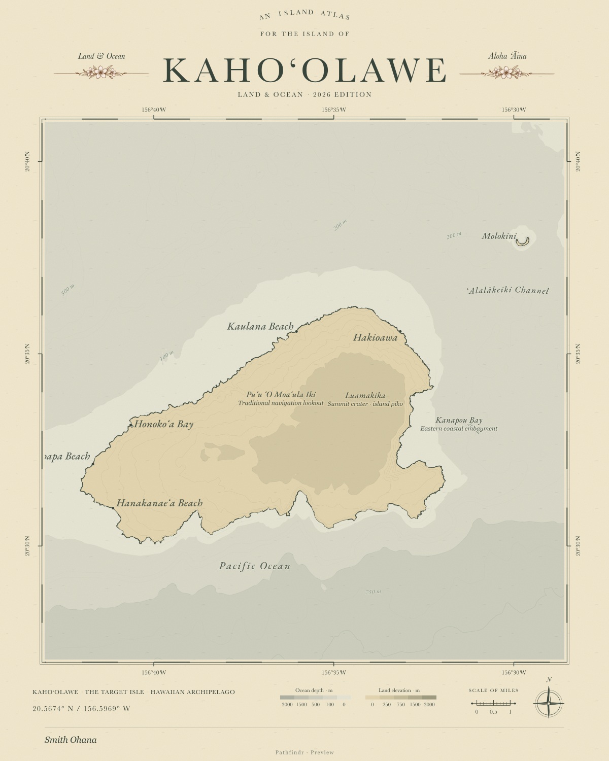 Kahoʻolawe Island Map in Survey