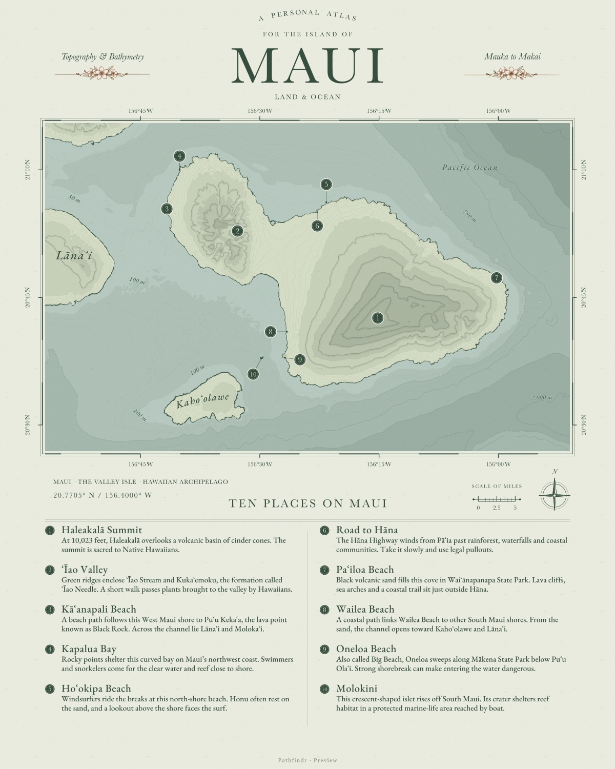 Preview of the Mauka to Makai Maui atlas with ten places